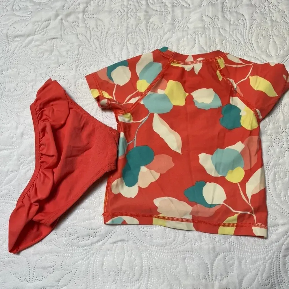Tea Collection Rash Guard Swim Suit Size 2 - Picture 3 of 8